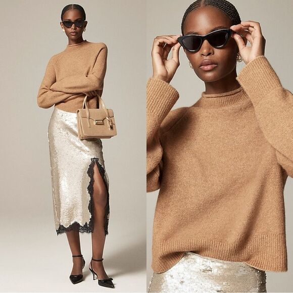 NWT J CREW Rollneck™ sweater in Supersoft yarn in Brown/grey - Picture 1 of 7